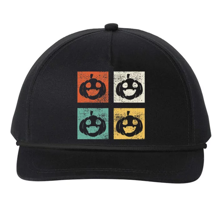 Spooky Pumpkin Humor Retro Halloween Vibes Snapback Five-Panel Rope Hat