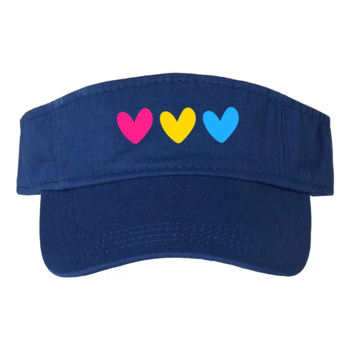 Subtle Pansexual Hearts Clothes Pan Pride Ally Merch Stuff Cool Gift Valucap Bio-Washed Visor