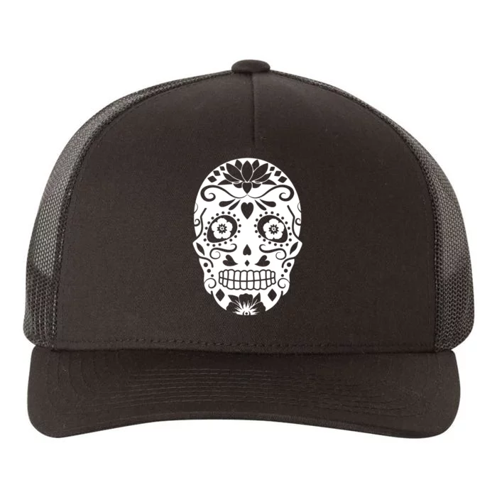 Skull Patterned Halloween Yupoong Adult 5-Panel Trucker Hat