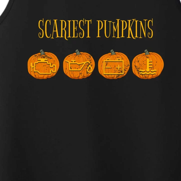 Scary Pumpkin Halloween Car Mechanic Funny Joke Performance Tank