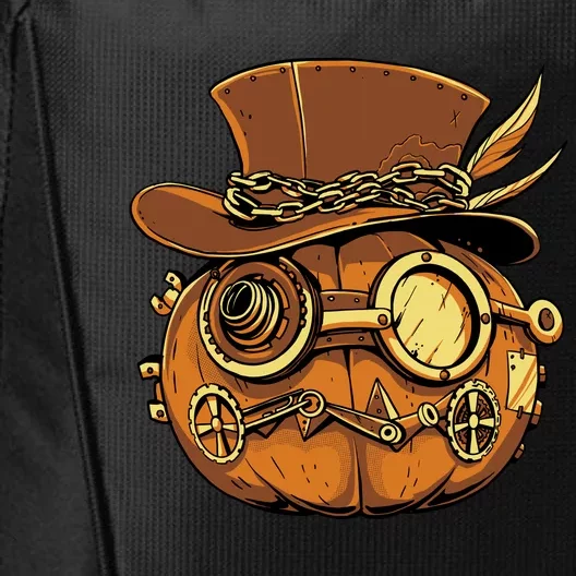 Steampunk Pumpkin Halloween City Backpack