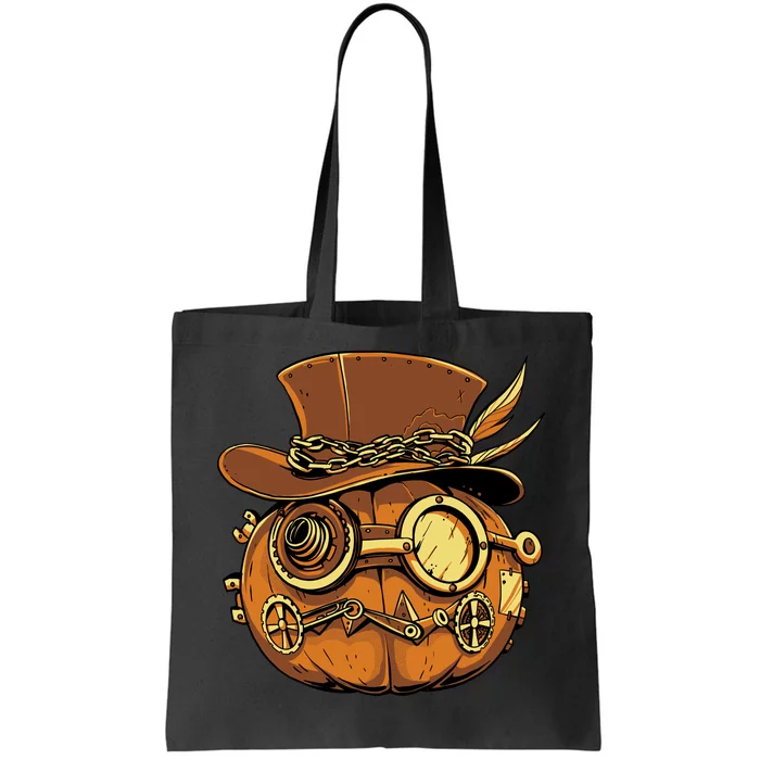 Steampunk Pumpkin Halloween Tote Bag