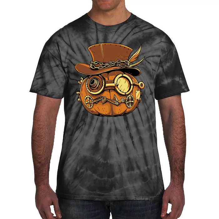 Steampunk Pumpkin Halloween Tie-Dye T-Shirt