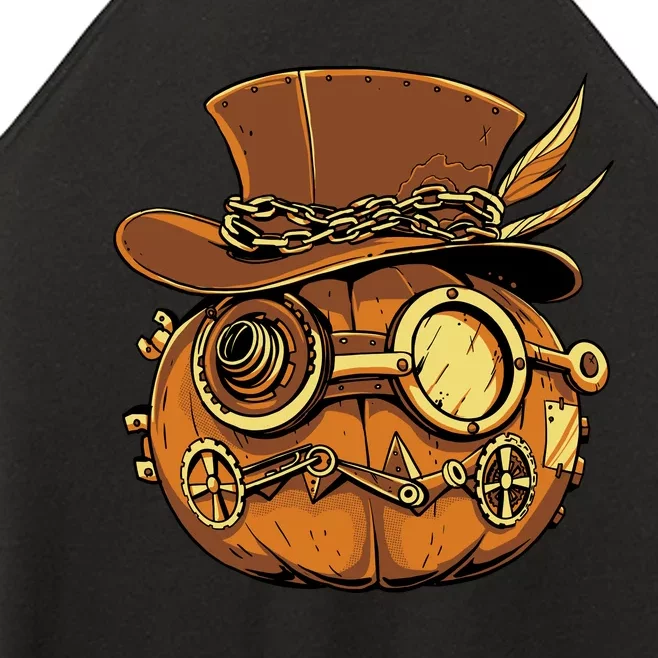 Steampunk Pumpkin Halloween Women’s Perfect Tri Rocker Tank