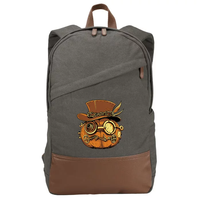 Steampunk Pumpkin Halloween Cotton Canvas Backpack