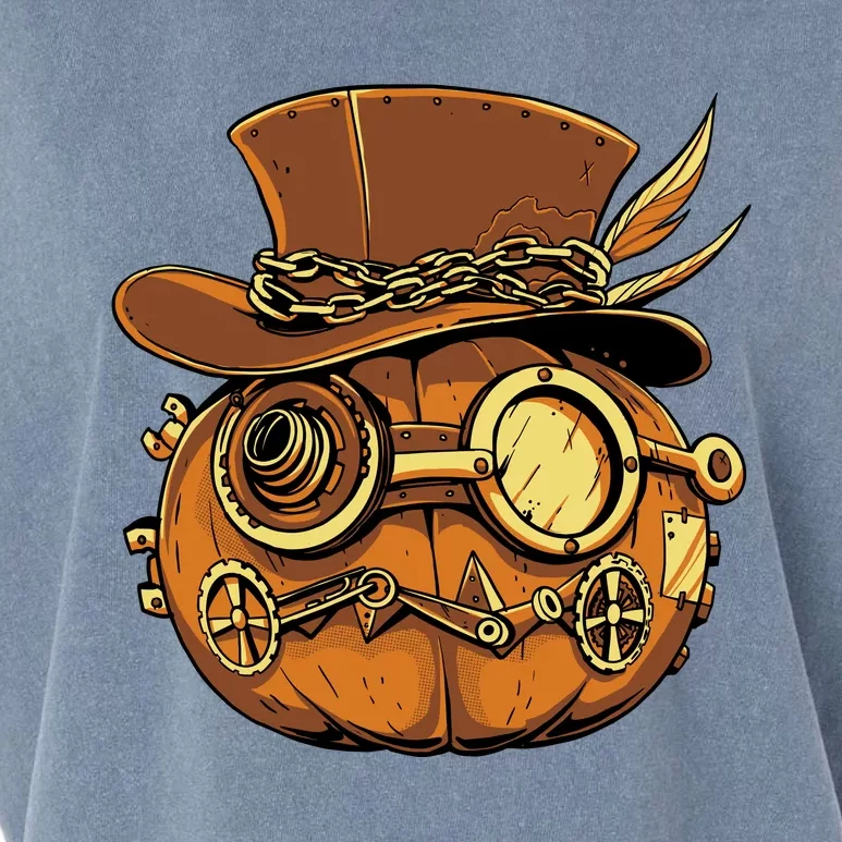 Steampunk Pumpkin Halloween Garment-Dyed Women's Muscle Tee