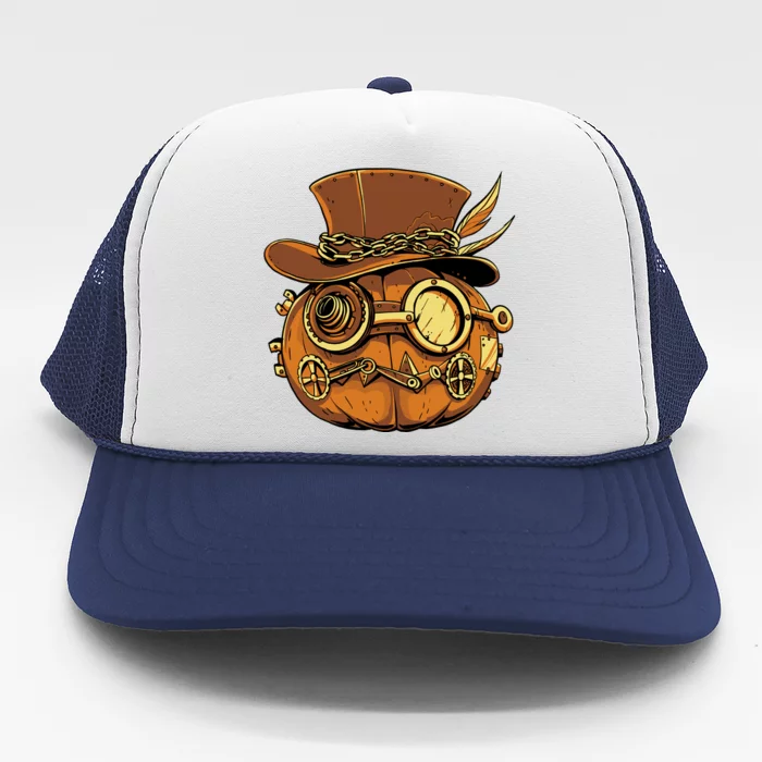 Steampunk Pumpkin Halloween Trucker Hat