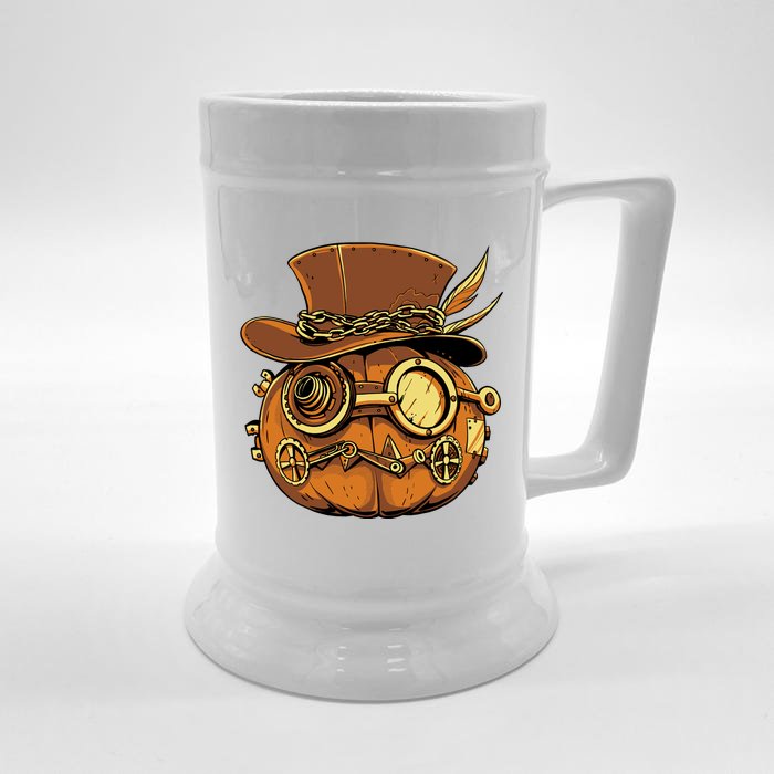 Steampunk Pumpkin Halloween Front & Back Beer Stein