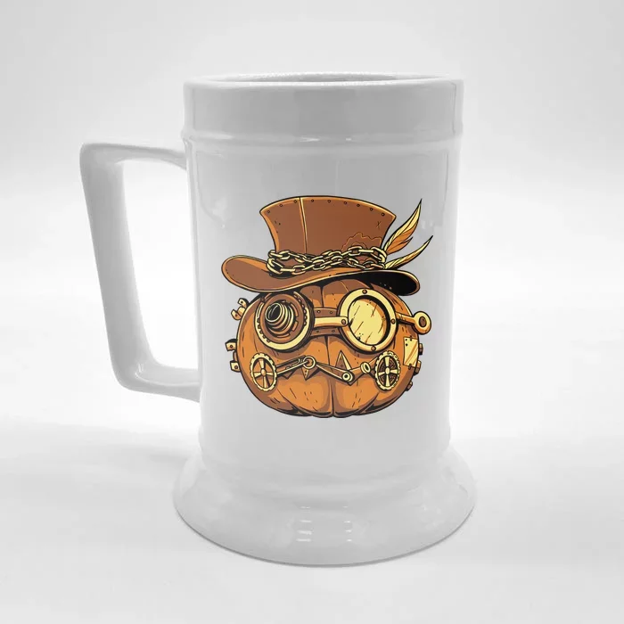 Steampunk Pumpkin Halloween Front & Back Beer Stein