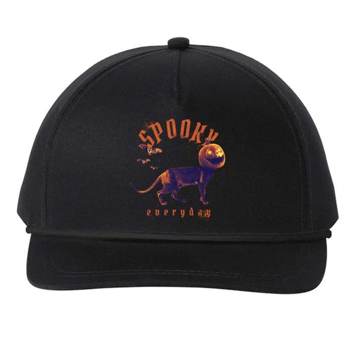 Spooky Pumpkin Head Dog Funny Halloween Snapback Five-Panel Rope Hat