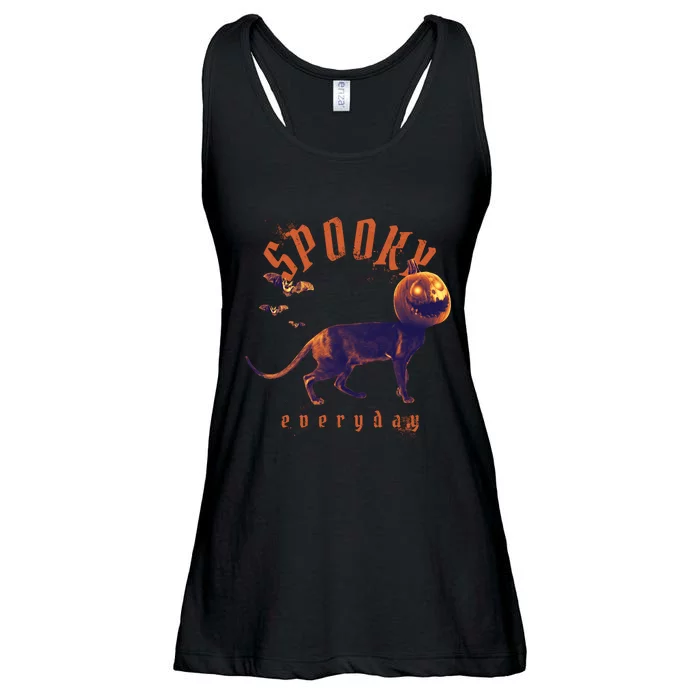 Spooky Pumpkin Head Dog Funny Halloween Ladies Essential Flowy Tank