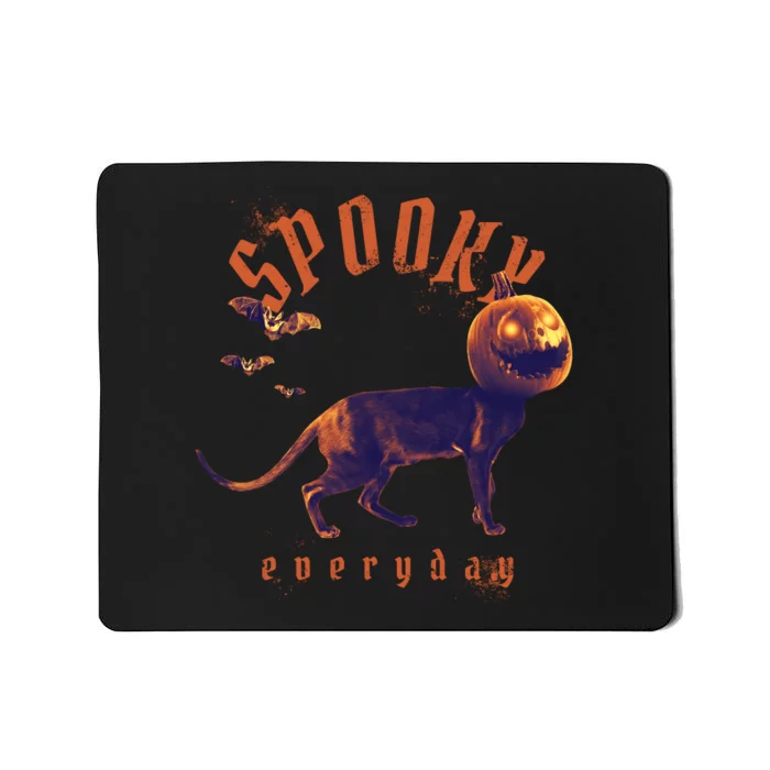 Spooky Pumpkin Head Dog Funny Halloween Mousepad