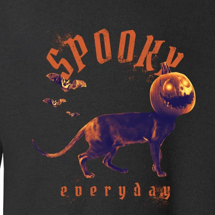 Spooky Pumpkin Head Dog Funny Halloween Toddler Sweatshirt