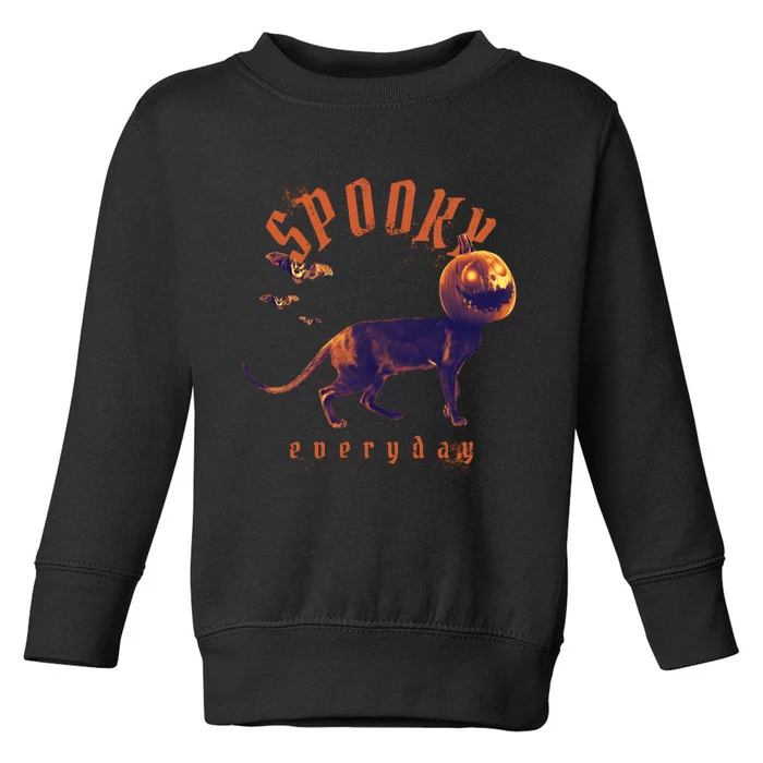 Spooky Pumpkin Head Dog Funny Halloween Toddler Sweatshirt