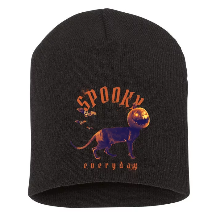 Spooky Pumpkin Head Dog Funny Halloween Short Acrylic Beanie