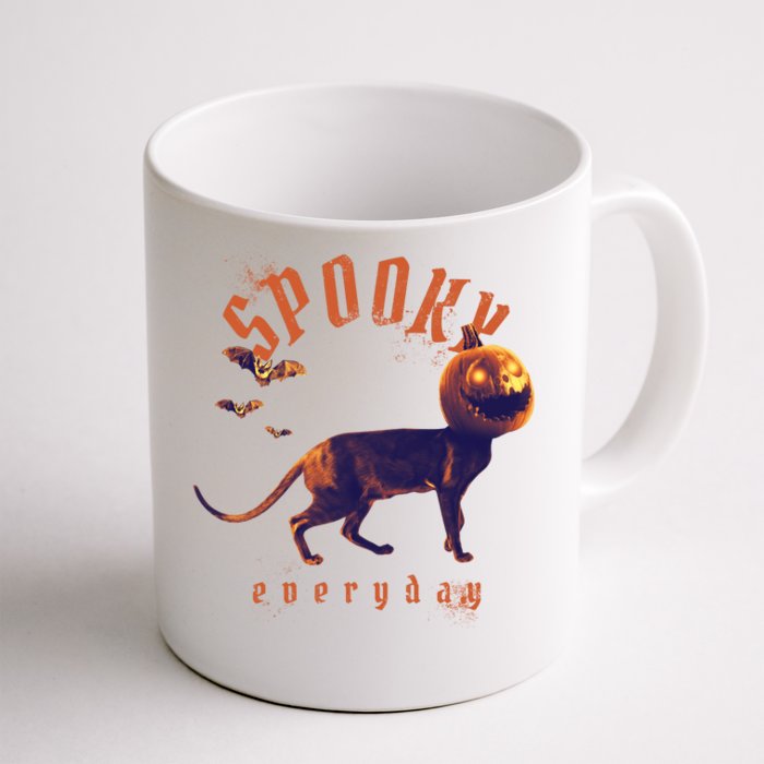 Spooky Pumpkin Head Dog Funny Halloween Front & Back Coffee Mug