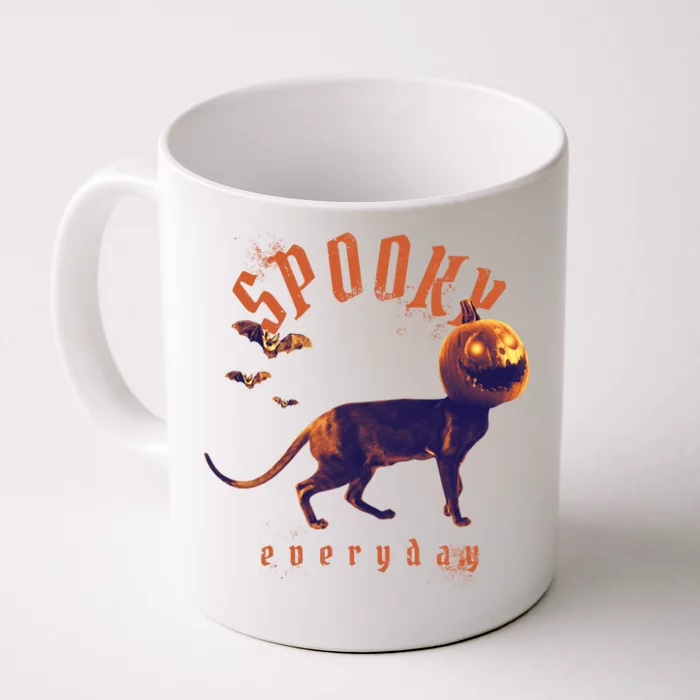 Spooky Pumpkin Head Dog Funny Halloween Front & Back Coffee Mug