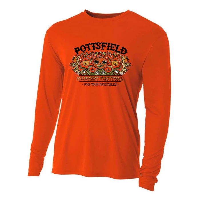 Spooky Pottsfield Harvest Festival Pumpkin Vibes Halloween Great Gift Cooling Performance Long Sleeve Crew