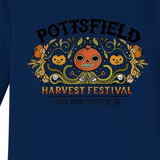 Spooky Pottsfield Harvest Festival Pumpkin Vibes Halloween Great Gift Baby Long Sleeve Bodysuit