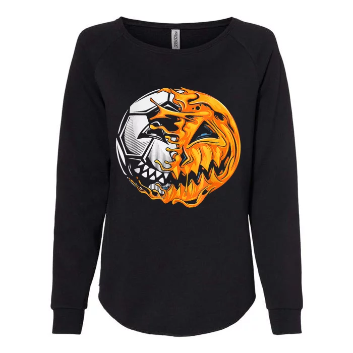 Soccer Player Halloween Pumpkin Skeleton Hallows' Day Womens California Wash Sweatshirt