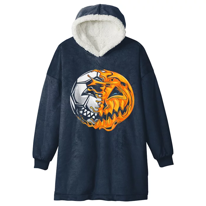 Soccer Player Halloween Pumpkin Skeleton Hallows' Day Hooded Wearable Blanket