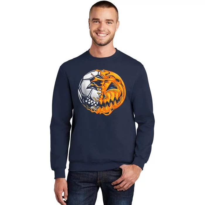 Soccer Player Halloween Pumpkin Skeleton Hallows' Day Tall Sweatshirt