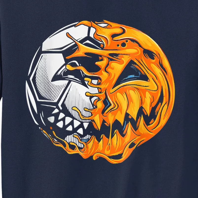 Soccer Player Halloween Pumpkin Skeleton Hallows' Day Tall Sweatshirt