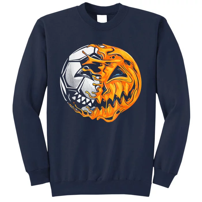 Soccer Player Halloween Pumpkin Skeleton Hallows' Day Tall Sweatshirt