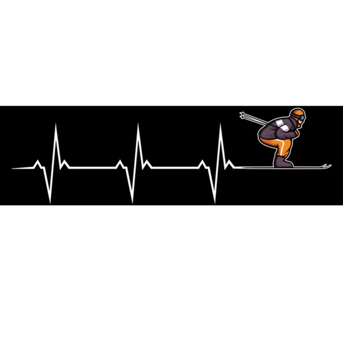 Skiing Pulse Heartbeat Freestyle Skier Winter Sports Lover Gift Bumper Sticker