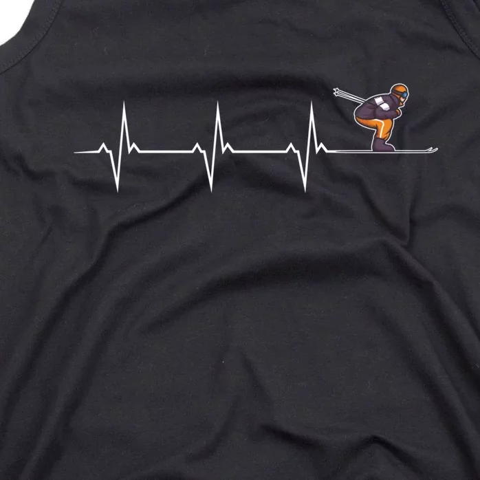 Skiing Pulse Heartbeat Freestyle Skier Winter Sports Lover Gift Tank Top