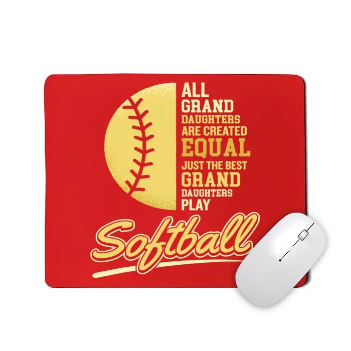 Softball Pitcher Hitter Catcher My Granddaughter Plays Softball Design For Grand Mousepad