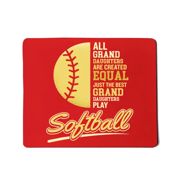 Softball Pitcher Hitter Catcher My Granddaughter Plays Softball Design For Grand Mousepad