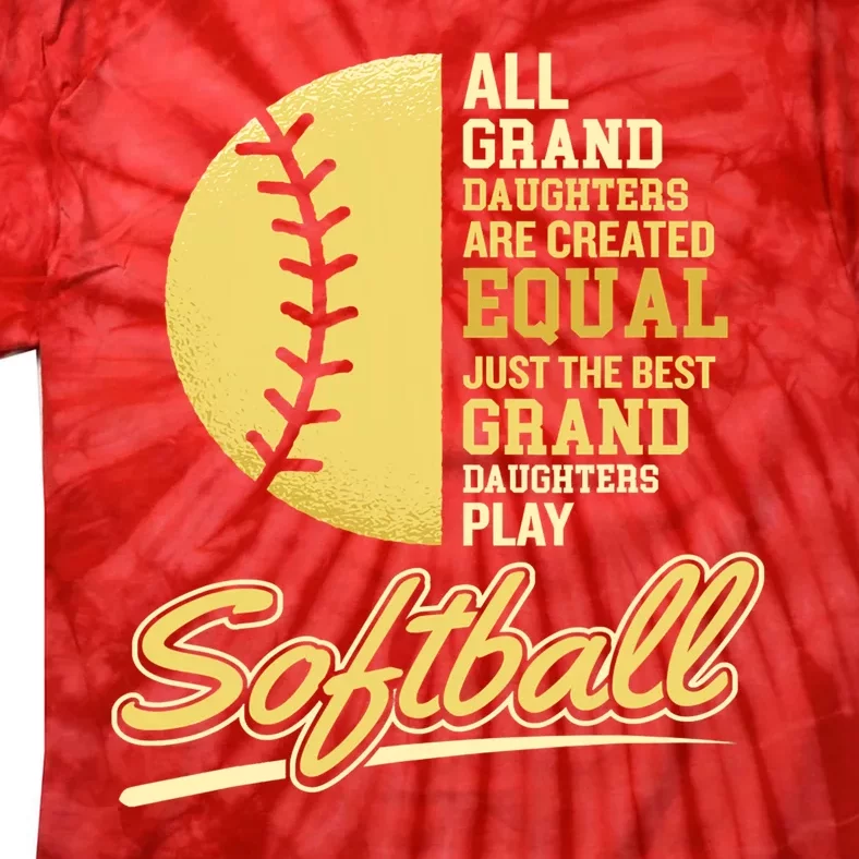 Softball Pitcher Hitter Catcher My Granddaughter Plays Softball Design For Grand Tie-Dye T-Shirt