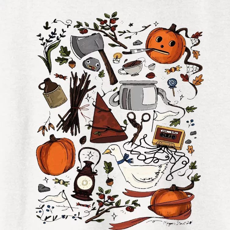 Spooky Pottsfield Harvest Festival Pumpkin Vibes Halloween Women's Crop Top Tee