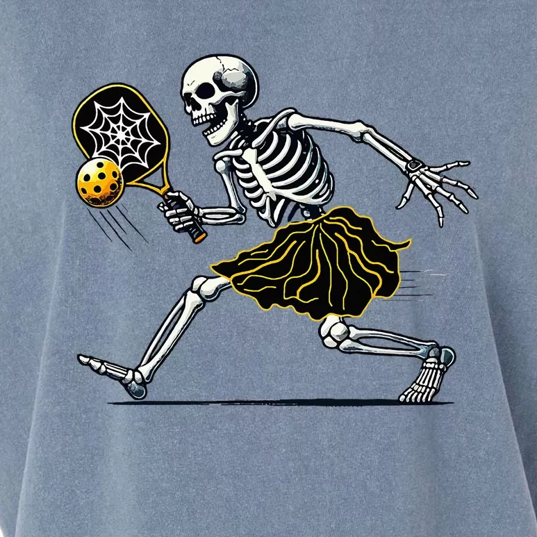 Spooky Pickleball Halloween Skeleton Garment-Dyed Women's Muscle Tee