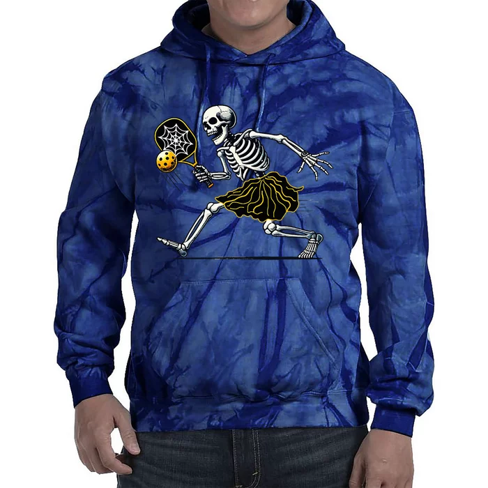 Spooky Pickleball Halloween Skeleton Tie Dye Hoodie