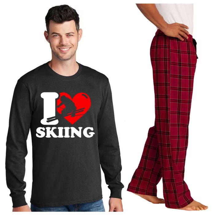 Ski Presents I Love Skiing T Funny Ski Lover Gift Long Sleeve Pajama Set