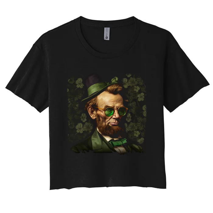 St. Patrick Irish Abraham Lincoln Women's Crop Top Tee