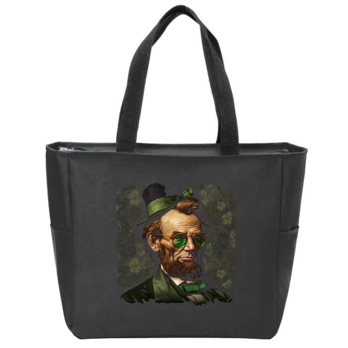 St. Patrick Irish Abraham Lincoln Zip Tote Bag