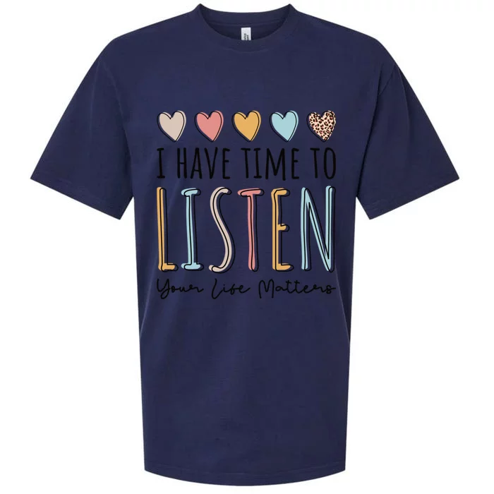 Suicide Prevention I Have Time To Listen Cute Gift Sueded Cloud Jersey T-Shirt