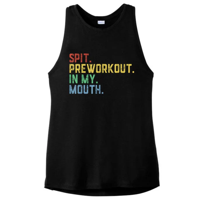 Spit Preworkout In My Mouth Ladies Tri-Blend Wicking Tank