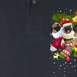 Santa Pugs In Christmas Socks Funny Xmas Dog Lover Pug Mom Sweatshirt Softstyle Adult Sport Polo