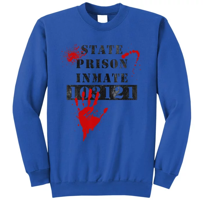 State Prison Inmate Bloody Vintage 103121 Halloween Costume Sweatshirt