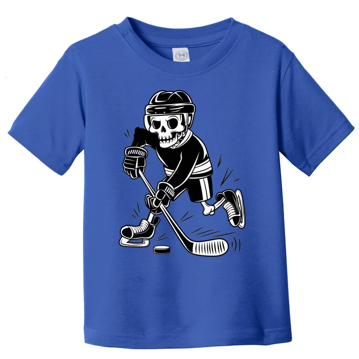 Skeleton Playing Ice Hockey Sport Graphic Gift Toddler T-Shirt