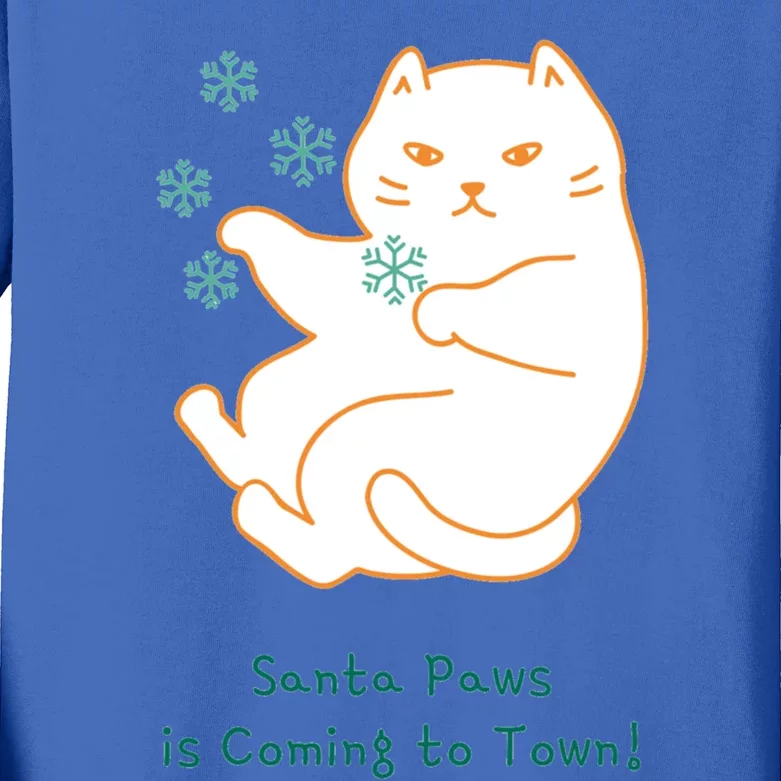 Santa Paws Is Coming To Town Great Gift Kids Long Sleeve Shirt