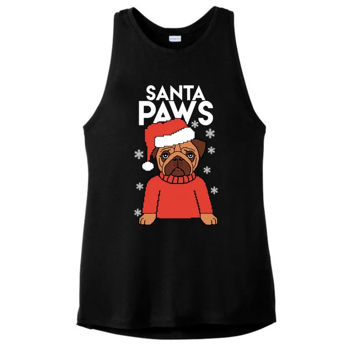 Santa Paws Is Coming To Town Cute Gift Ladies Tri-Blend Wicking Tank