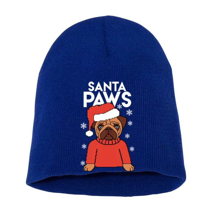 Santa Paws Is Coming To Town Cute Gift Short Acrylic Beanie