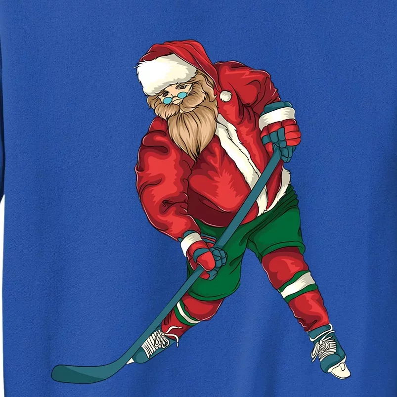 Santa Playing Ice Hockey Cool Christmas Funny Gift Tall Sweatshirt