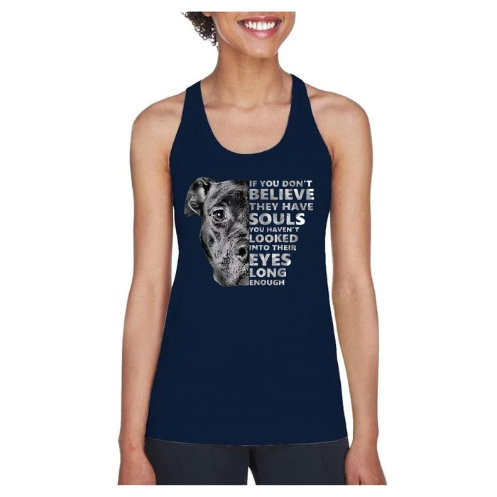 Soul Pitbull I Love Pitbull Dog Lover Women's Racerback Tank