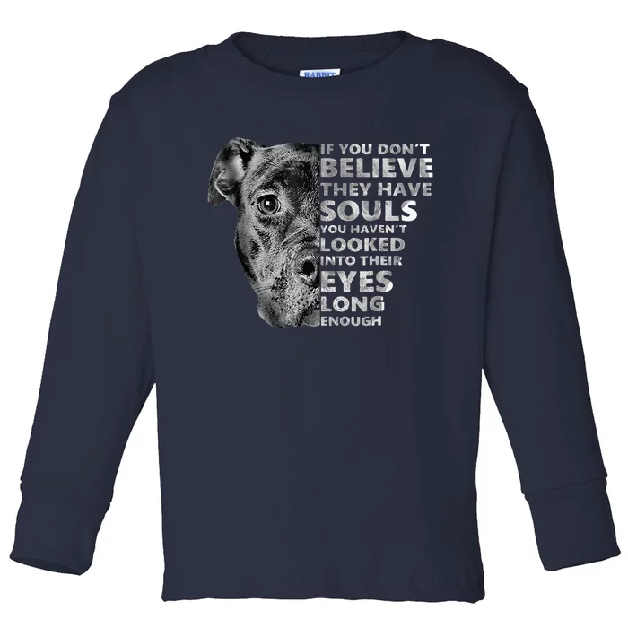 Soul Pitbull I Love Pitbull Dog Lover Toddler Long Sleeve Shirt